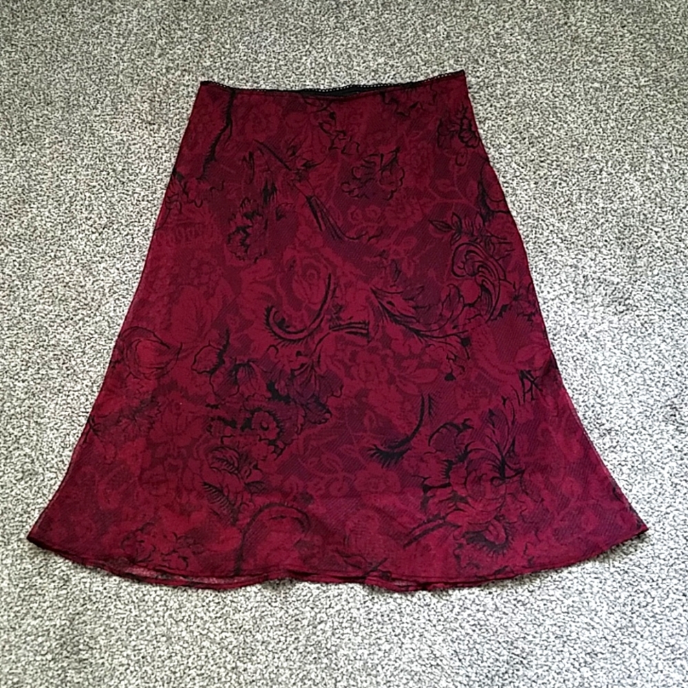 Maroon Paisley Skirt
